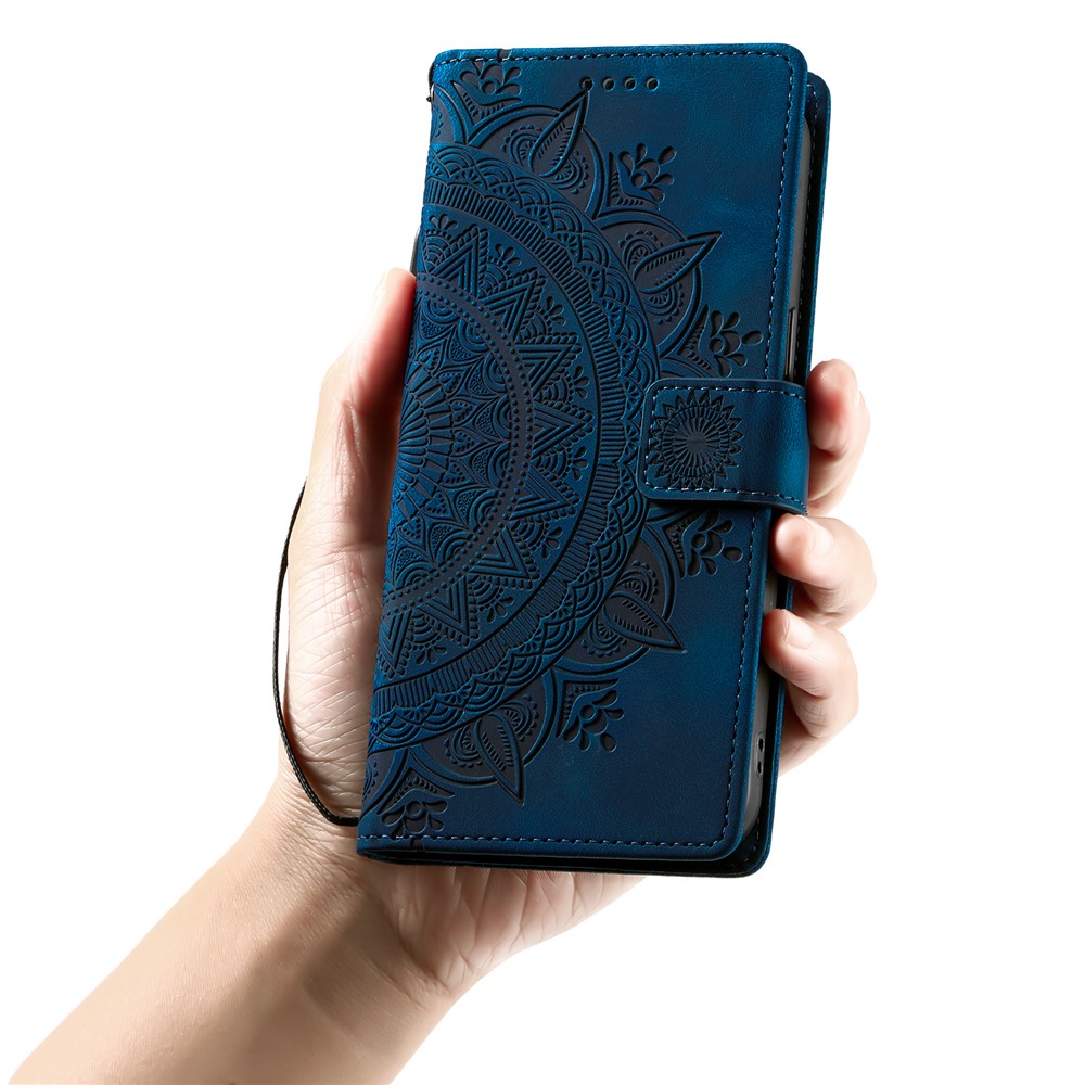  iPhone 17 Air Fodral Mandala Läder Blå - Teknikhallen.se