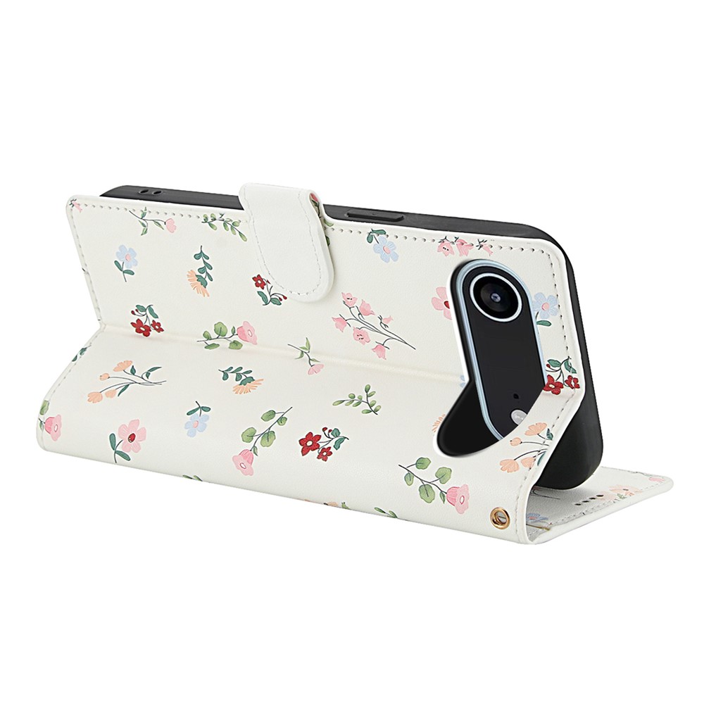  iPhone 17 Air Fodral Rhombus Läder Blommor Vit - Teknikhallen.se