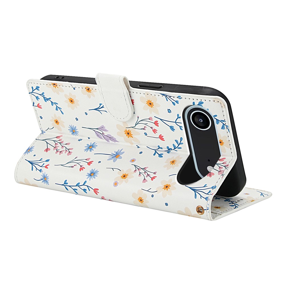  iPhone 17 Air Fodral Rhombus Läder Blommor Vit - Teknikhallen.se