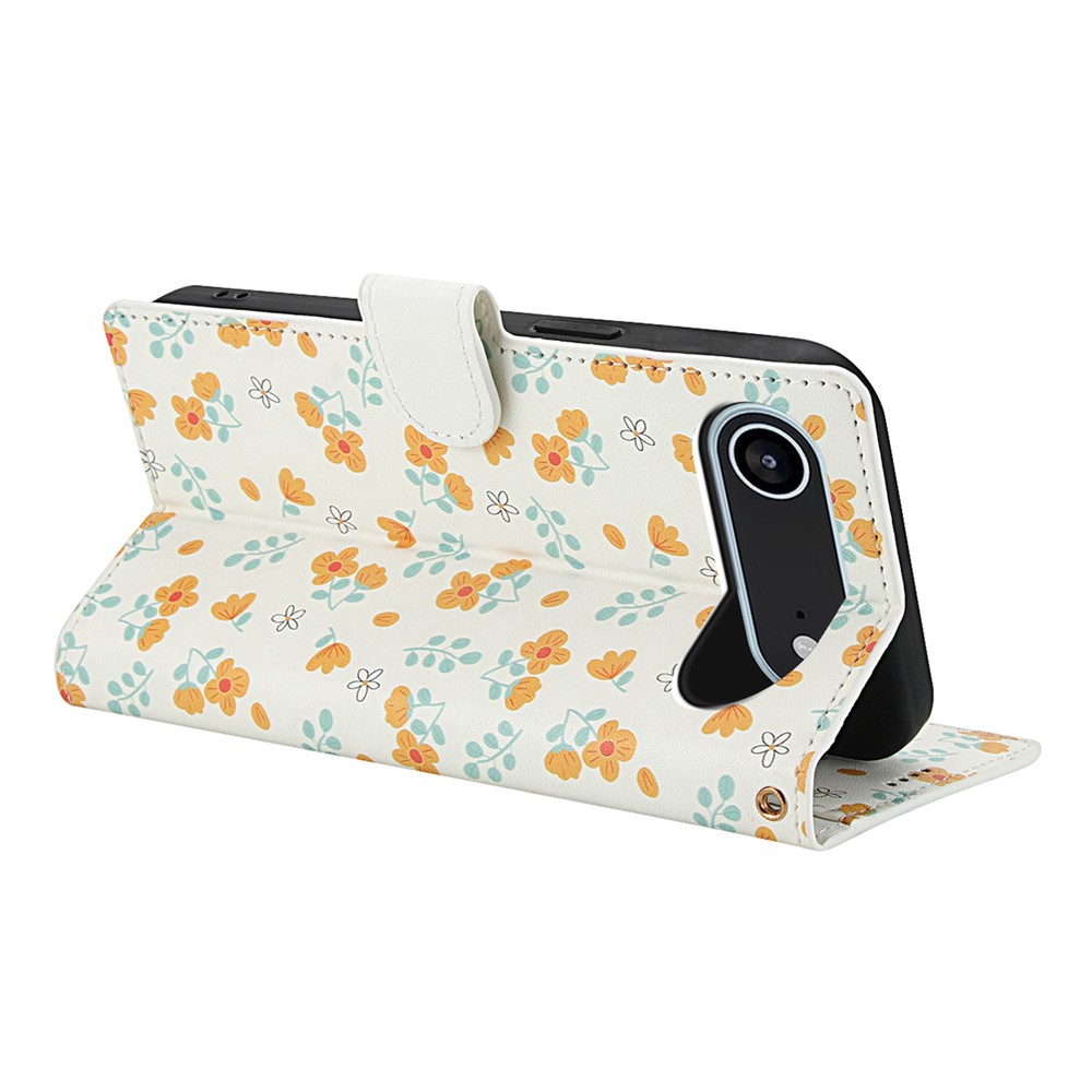  iPhone 17 Air Fodral Rhombus Läder Blommor Vit - Teknikhallen.se