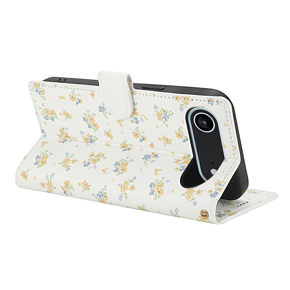  iPhone 17 Air Fodral Rhombus Läder Blommor Vit - Teknikhallen.se