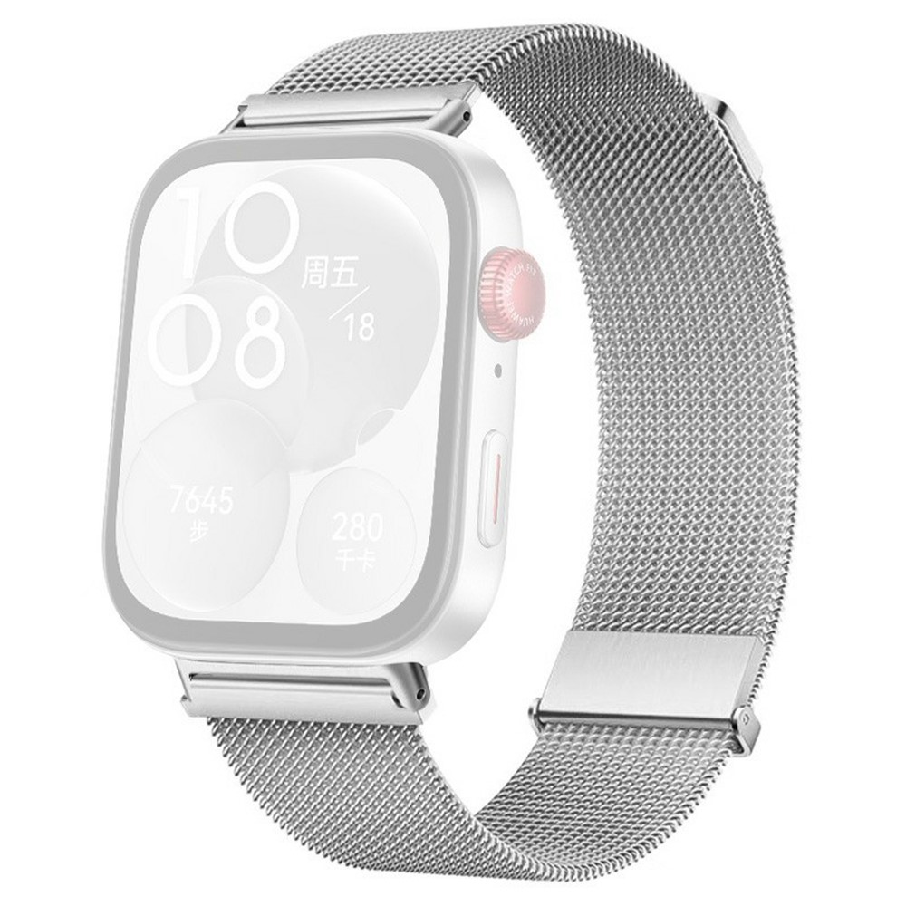  Huawei Watch Fit 4 Pro / 4 / 3 Klockarmband Milanese Silver - Teknikhallen.se