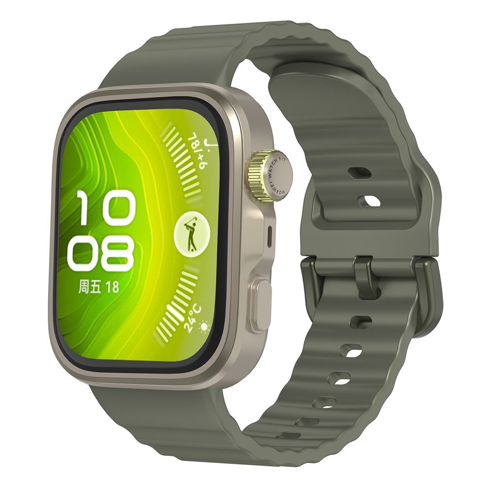 KALEBOL KALEBOL Huawei Watch Fit 4 Pro/4/3 Armband Wave Silikon Grön - Teknikhallen.se