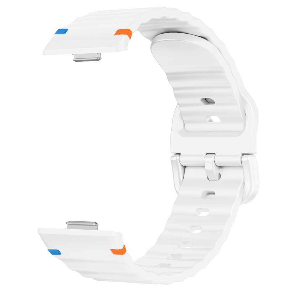  Huawei Watch Fit 4 Pro / 4 / 3 Klockarmband Wave Silikon Vit - Teknikhallen.se