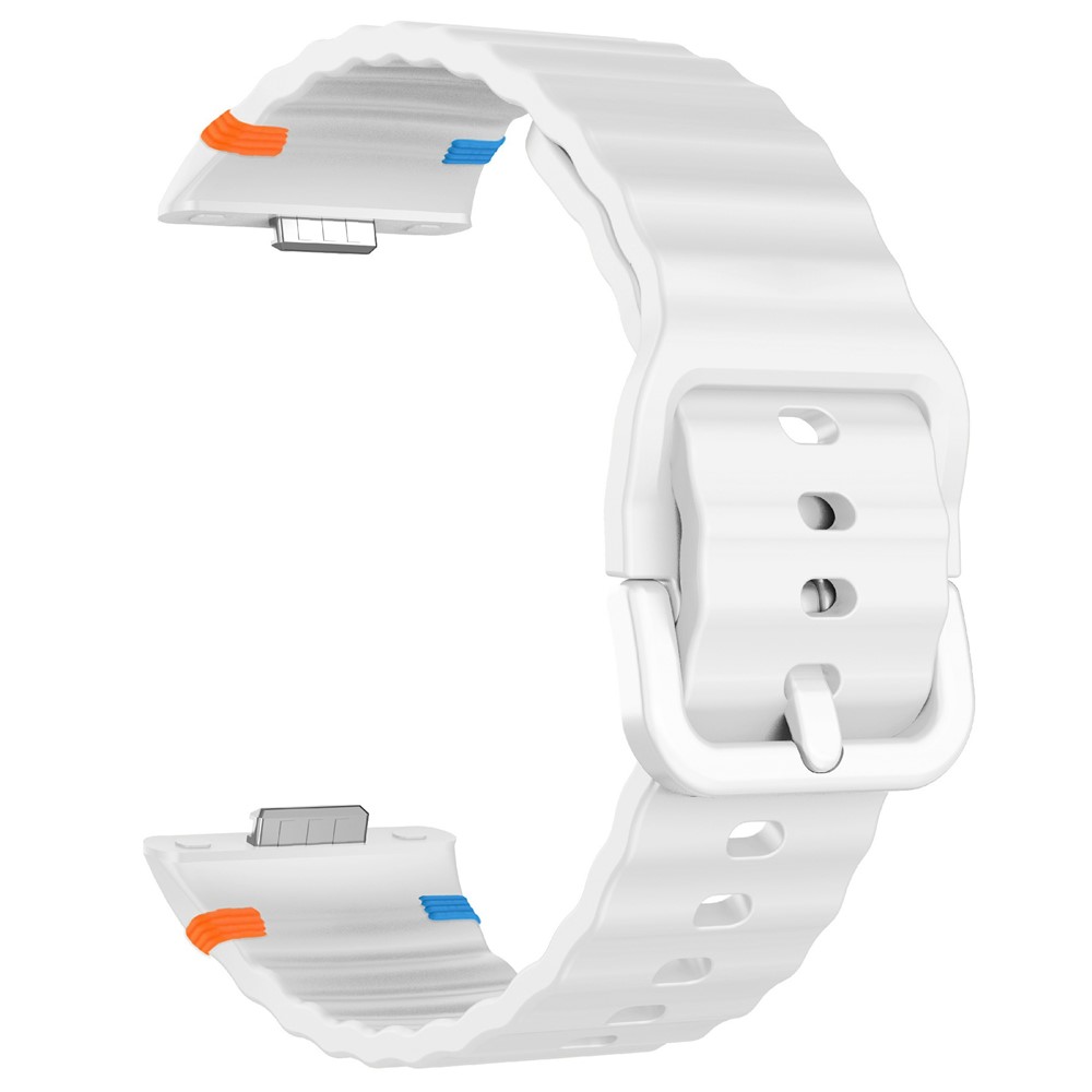  Huawei Watch Fit 4 Pro / 4 / 3 Klockarmband Wave Silikon Vit - Teknikhallen.se