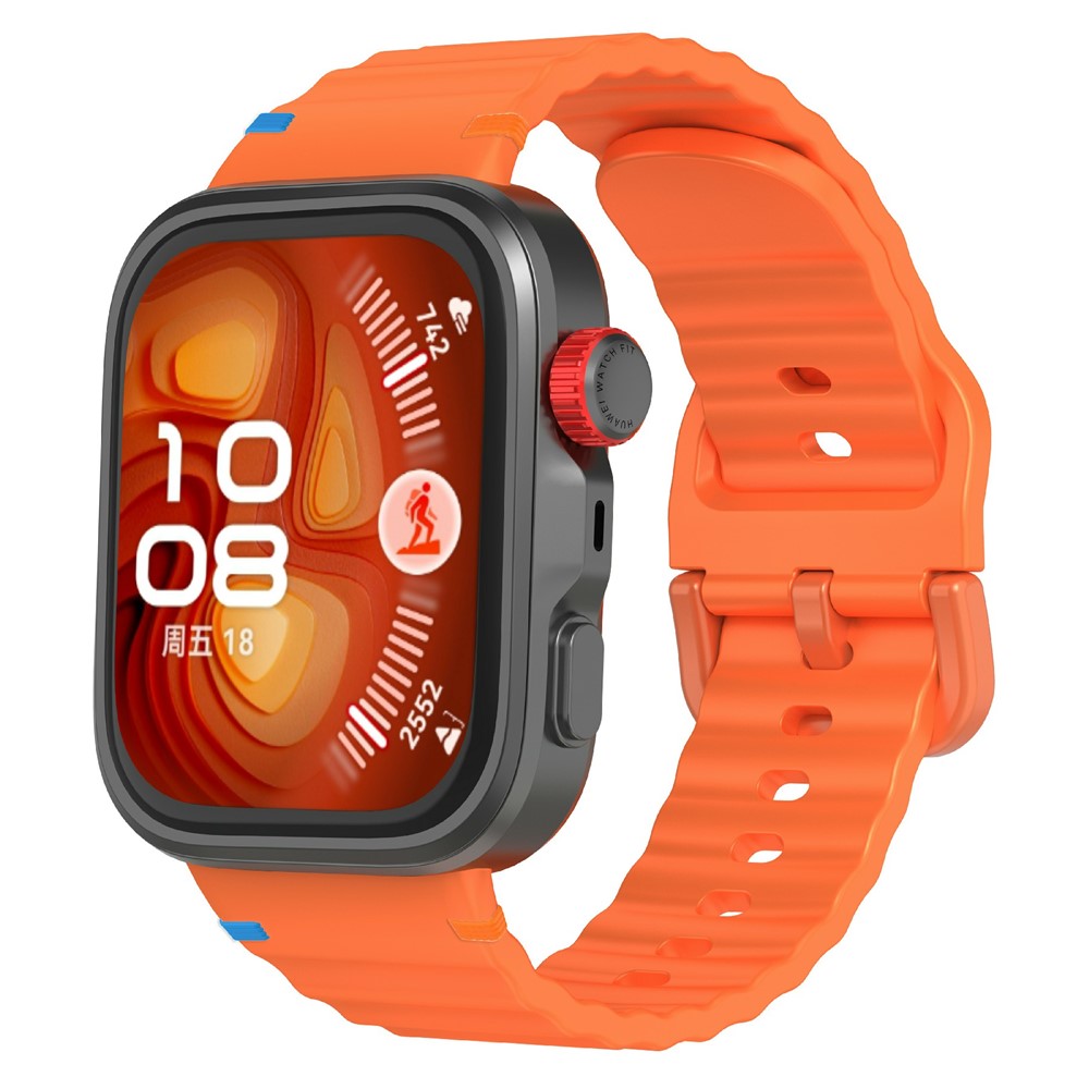  Huawei Watch Fit 4 Pro / 4 / 3 Klockarmband Wave Silikon Orange - Teknikhallen.se
