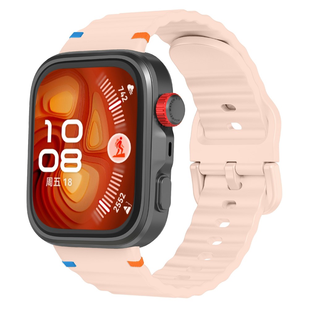  Huawei Watch Fit 4 Pro / 4 / 3 Klockarmband Wave Silikon Rosa - Teknikhallen.se