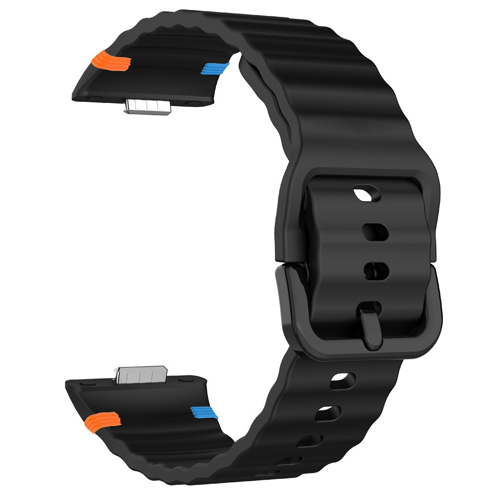  Huawei Watch Fit 4 Pro / 4 / 3 Klockarmband Wave Silikon Svart - Teknikhallen.se