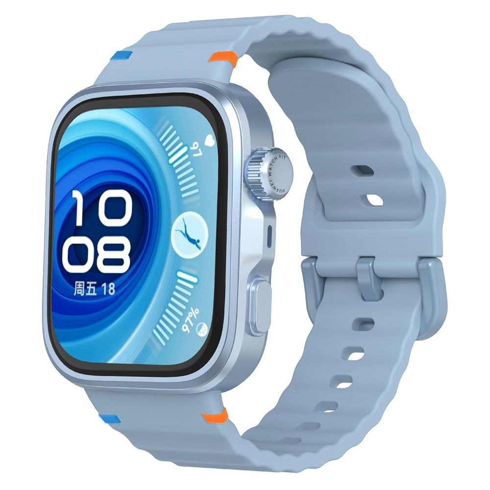  Huawei Watch Fit 4 Pro / 4 / 3 Klockarmband Wave Silikon Blå - Teknikhallen.se