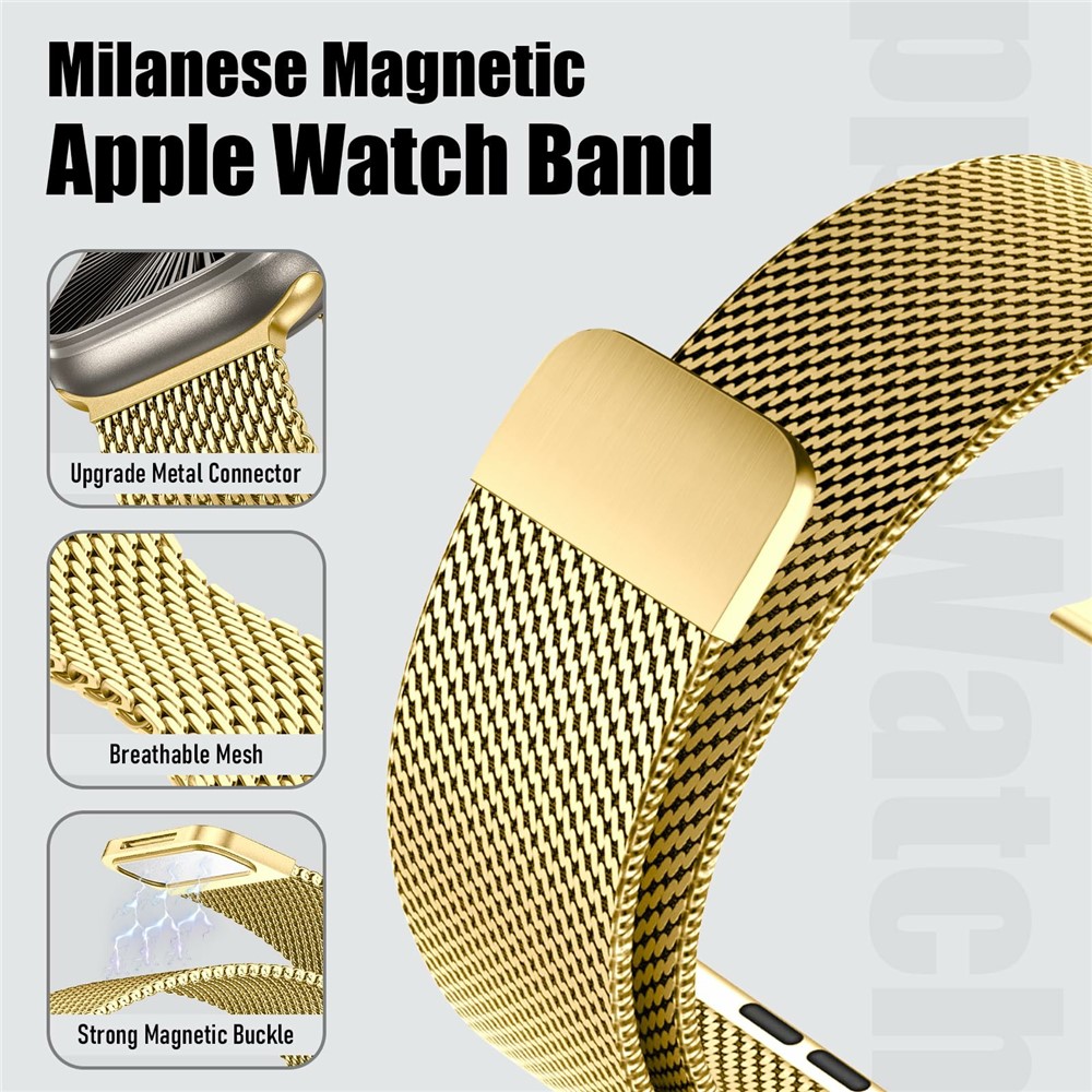  Apple Watch 38/40/41/42 mm Armband Milanese Guld - Teknikhallen.se
