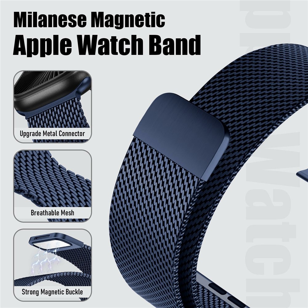  Apple Watch 38/40/41/42 mm Armband Milanese Blå - Teknikhallen.se