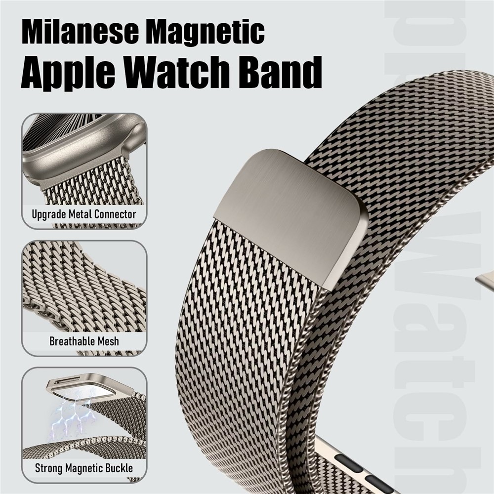  Apple Watch 38/40/41/42 mm Armband Milanese Titanium - Teknikhallen.se