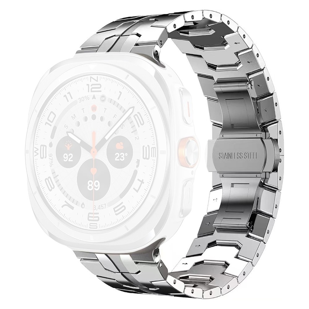  Galaxy Watch Ultra (2025) / 47 mm Armband Metall Silver - Teknikhallen.se