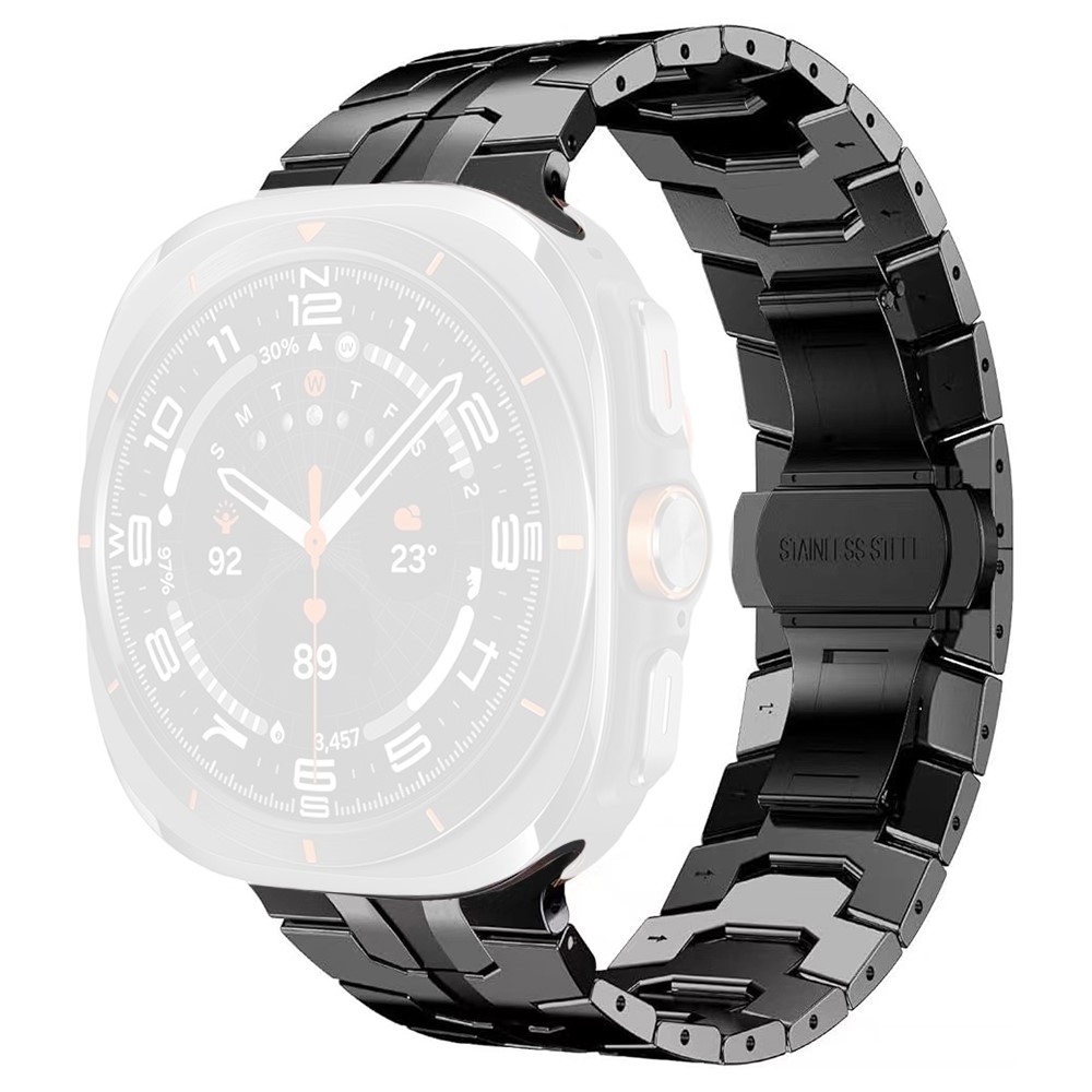  Galaxy Watch Ultra (2025) / 47 mm Armband Metall Svart - Teknikhallen.se