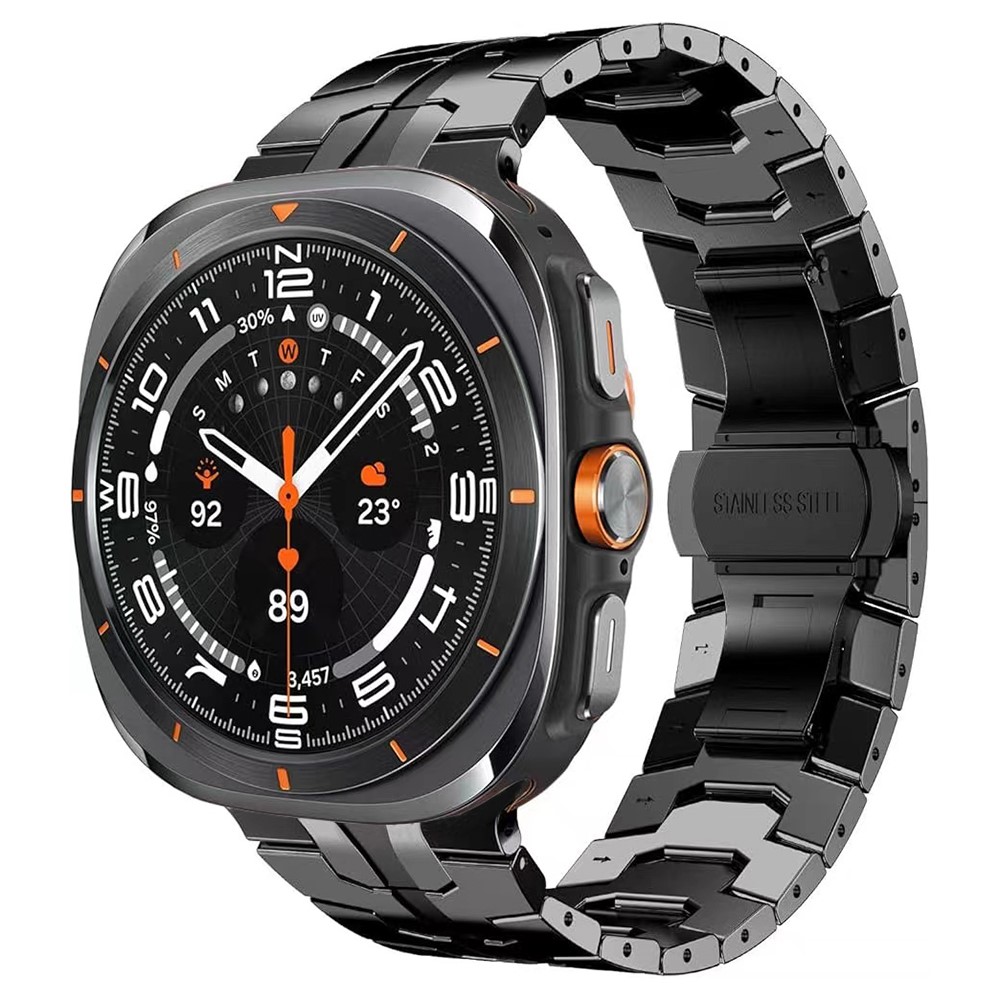  Galaxy Watch Ultra (2025) / 47 mm Armband Metall Svart - Teknikhallen.se