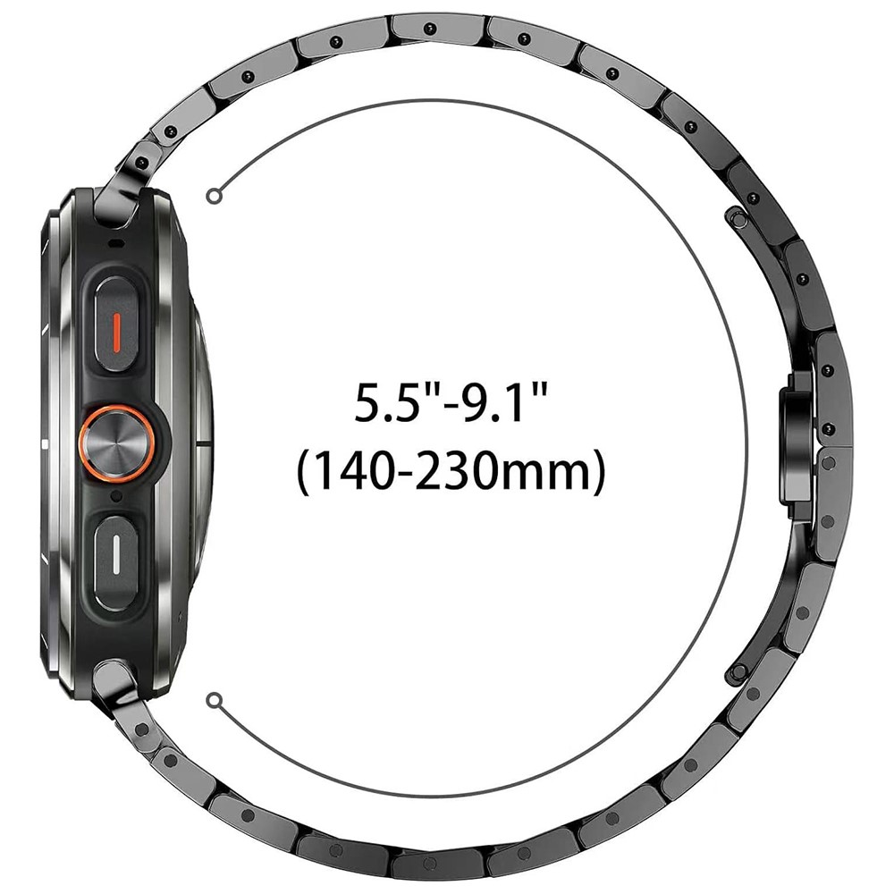  Galaxy Watch Ultra (2025) / 47 mm Armband Metall Svart - Teknikhallen.se