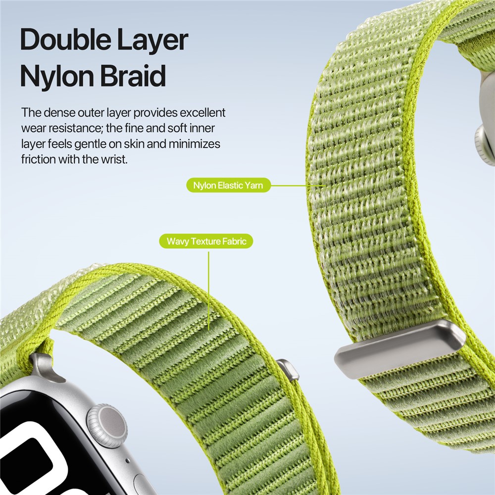 DUX DUCIS DUX DUCIS Apple Watch 38/40/41/42 mm Armband Nylon Loop Grön - Teknikhallen.se