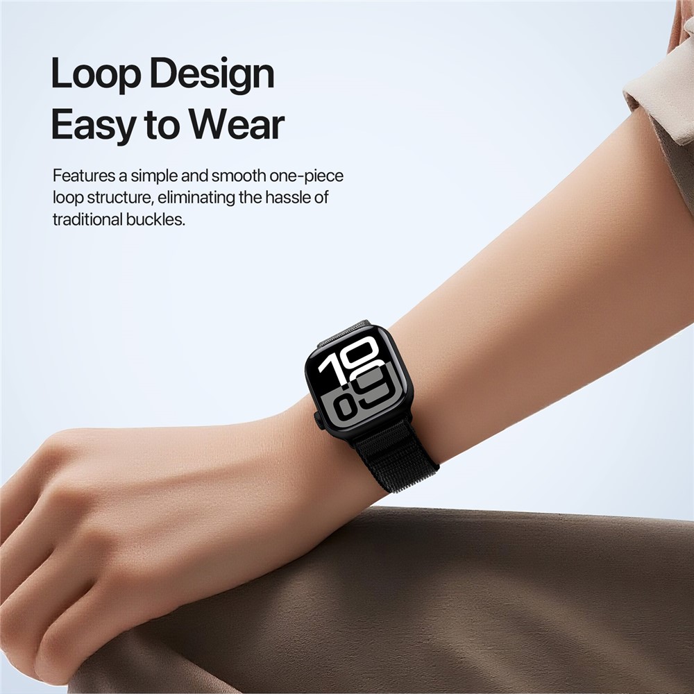 DUX DUCIS DUX DUCIS Apple Watch 38/40/41/42 mm Armband Nylon Loop Svart - Teknikhallen.se