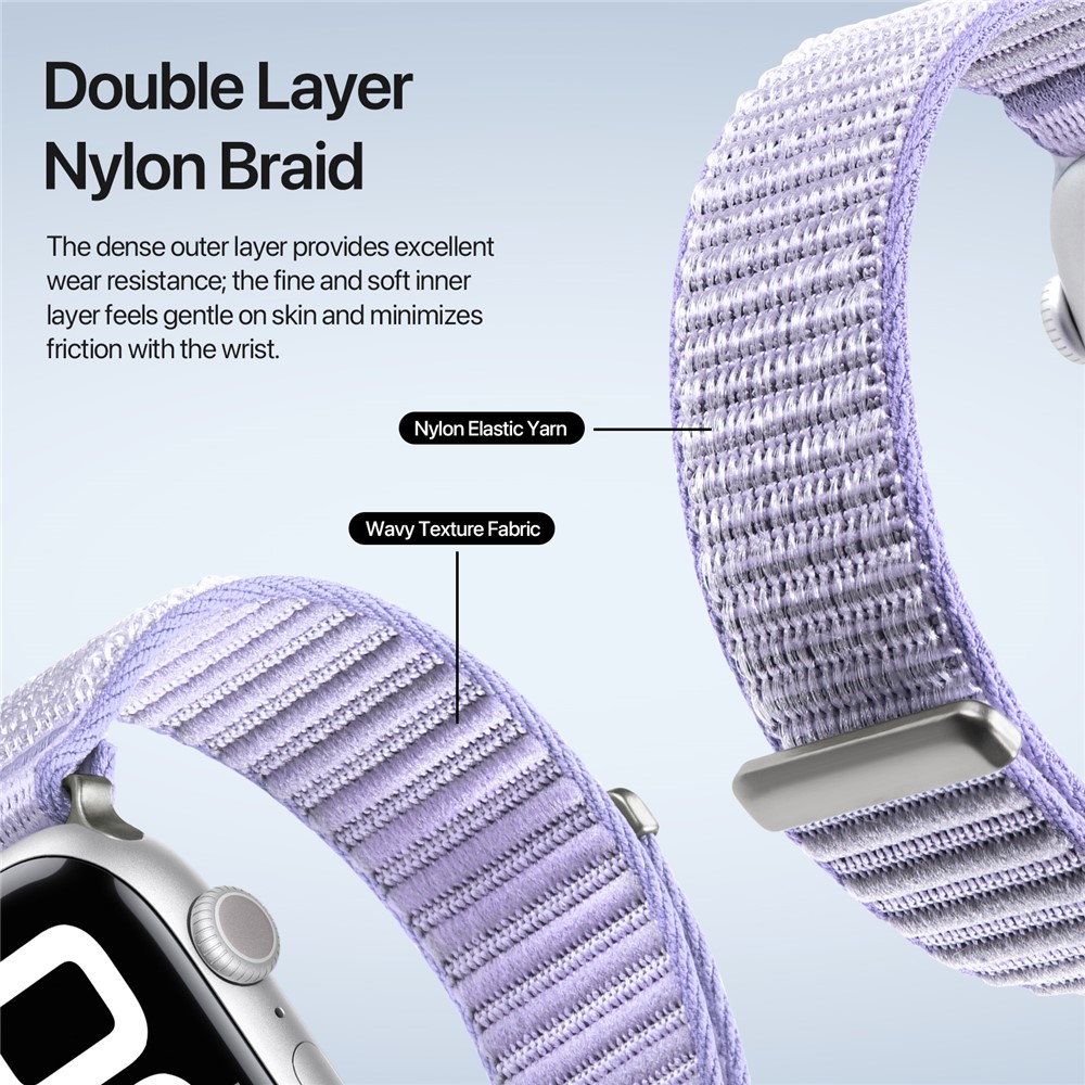 DUX DUCIS DUX DUCIS Apple Watch 38/40/41/42 mm Armband Nylon Loop Lila - Teknikhallen.se