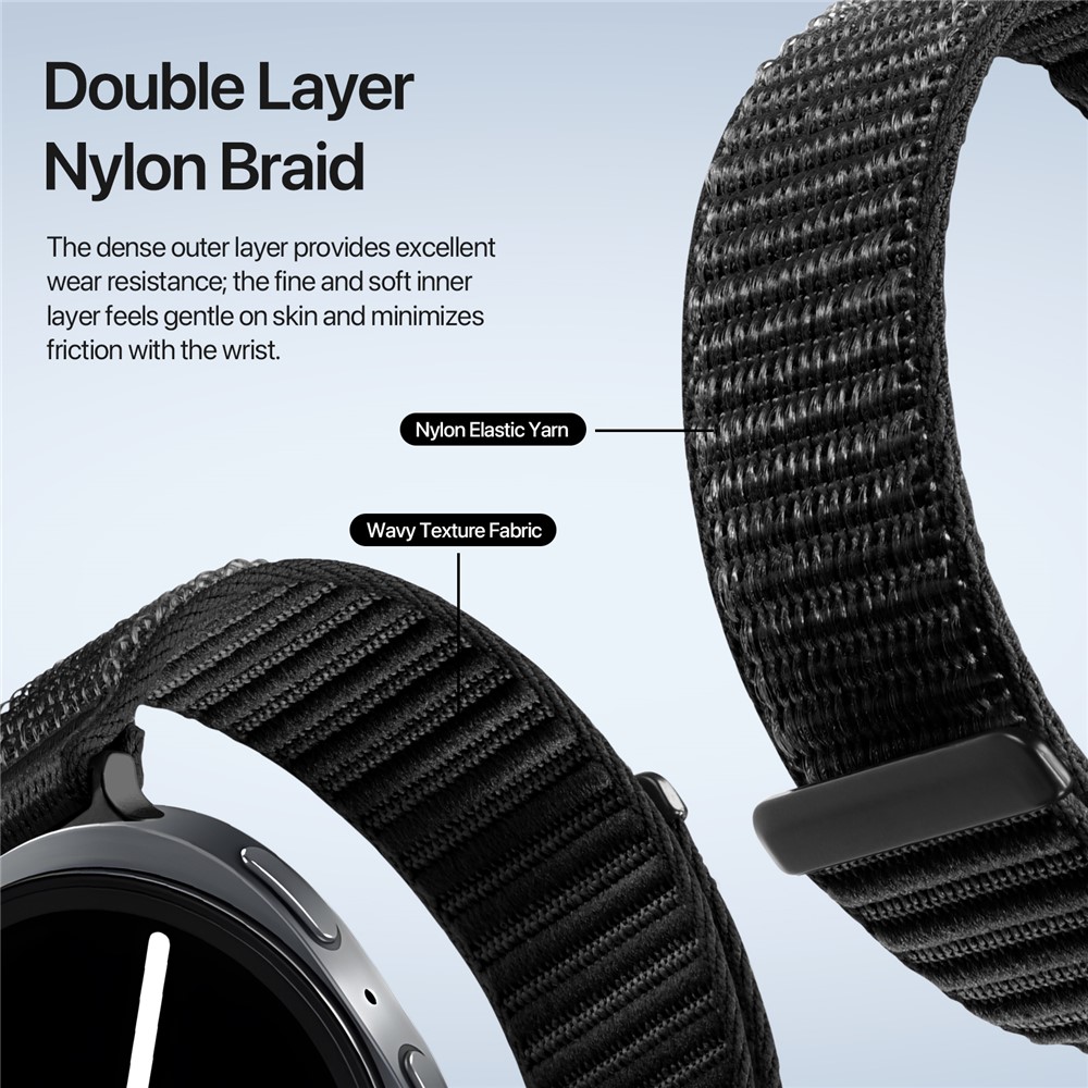 DUX DUCIS DUX DUCIS Galaxy Watch 8 46/44/40 mm Armband Nylon Loop Svart - Teknikhallen.se