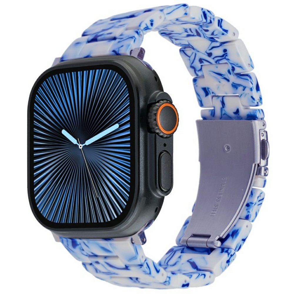 LEMONDA LEMONDA Apple Watch 38/40/41/42 mm Armband Resin Blå / Vit - Teknikhallen.se