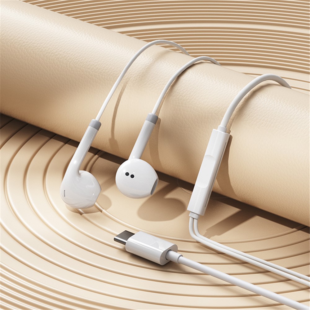 WAKOME WEKOME In-Ear Hörlurar USB-C Vit - Teknikhallen.se