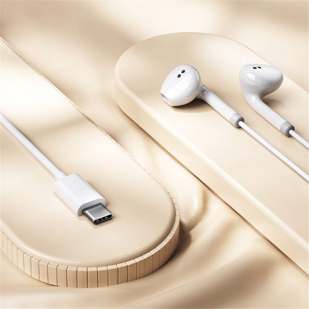 WAKOME WEKOME In-Ear Hörlurar USB-C Vit - Teknikhallen.se