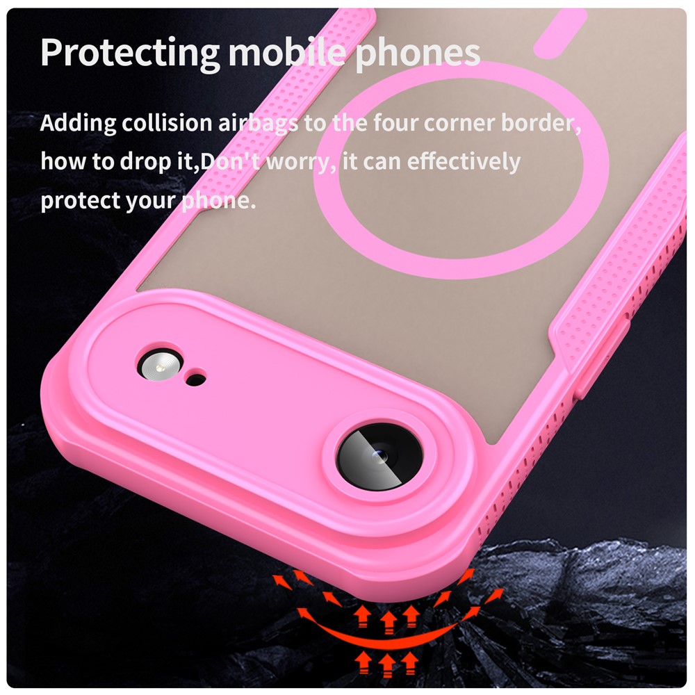  iPhone 17 Air Skal MagSafe Hybrid Armor Rosa - Teknikhallen.se