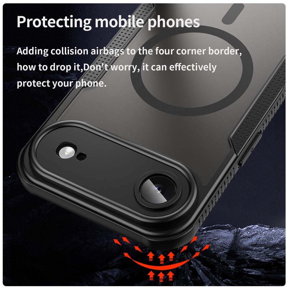  iPhone 17 Air Skal MagSafe Hybrid Armor Svart - Teknikhallen.se