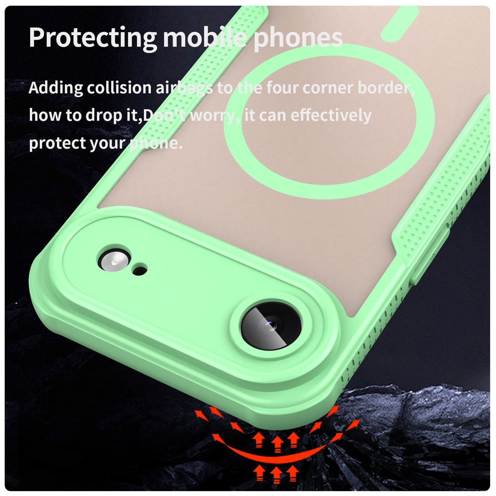  iPhone 17 Air Skal MagSafe Hybrid Armor Grön - Teknikhallen.se