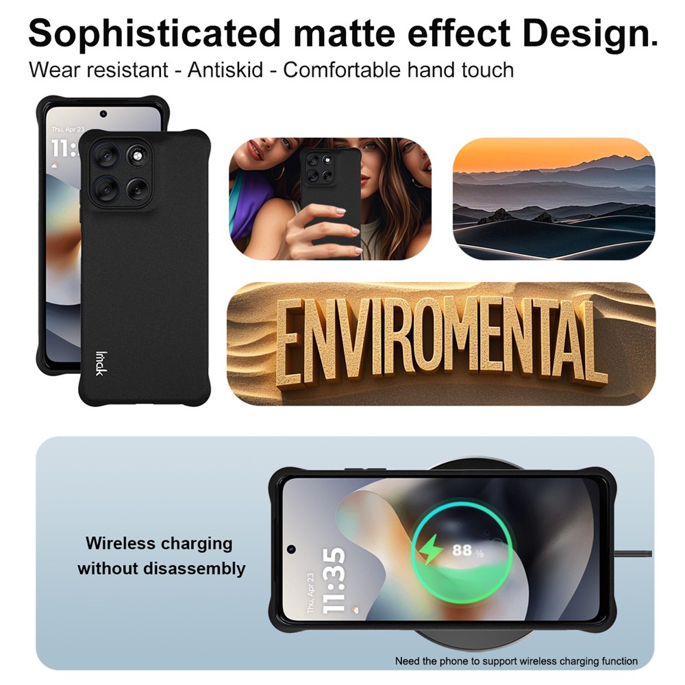 IMAK IMAK Motorola Moto G56 5G Skal Airbag Shockproof Svart - Teknikhallen.se