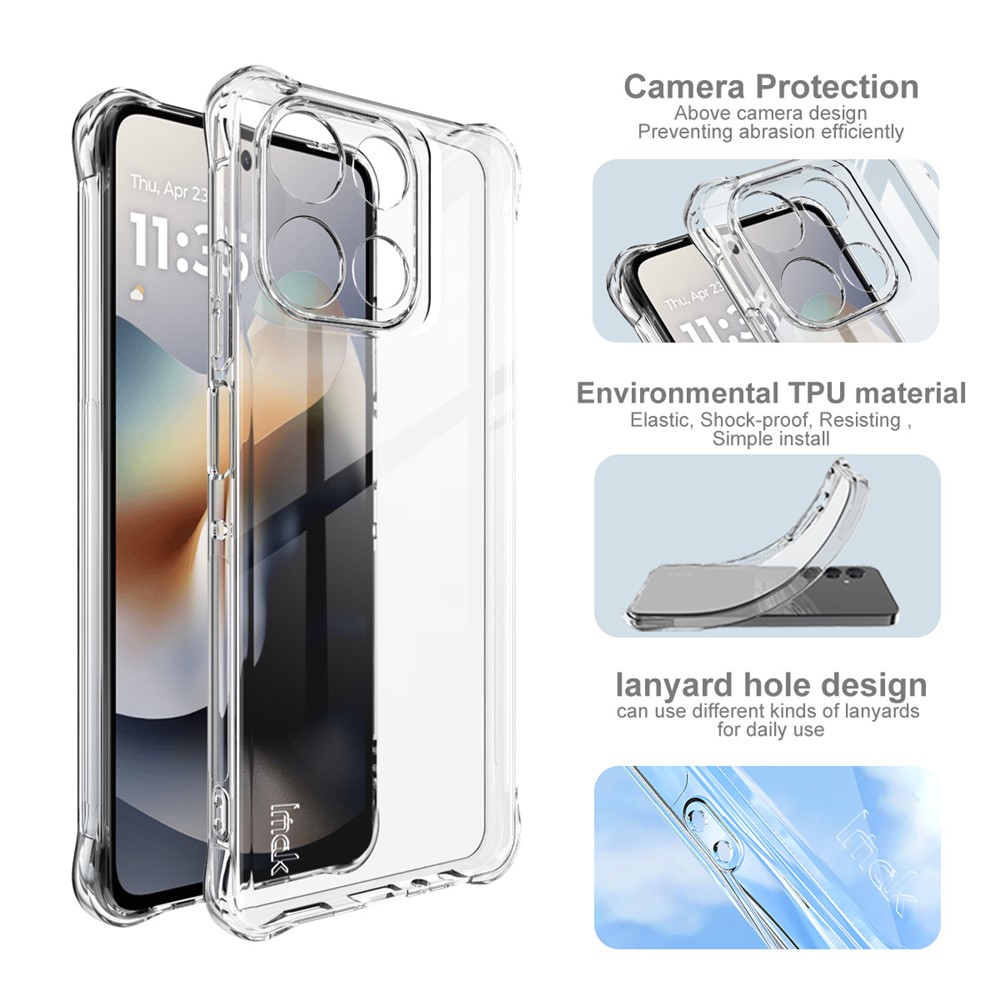 IMAK IMAK Motorola Moto G56 5G Skal Airbag Shockproof Transparent - Teknikhallen.se