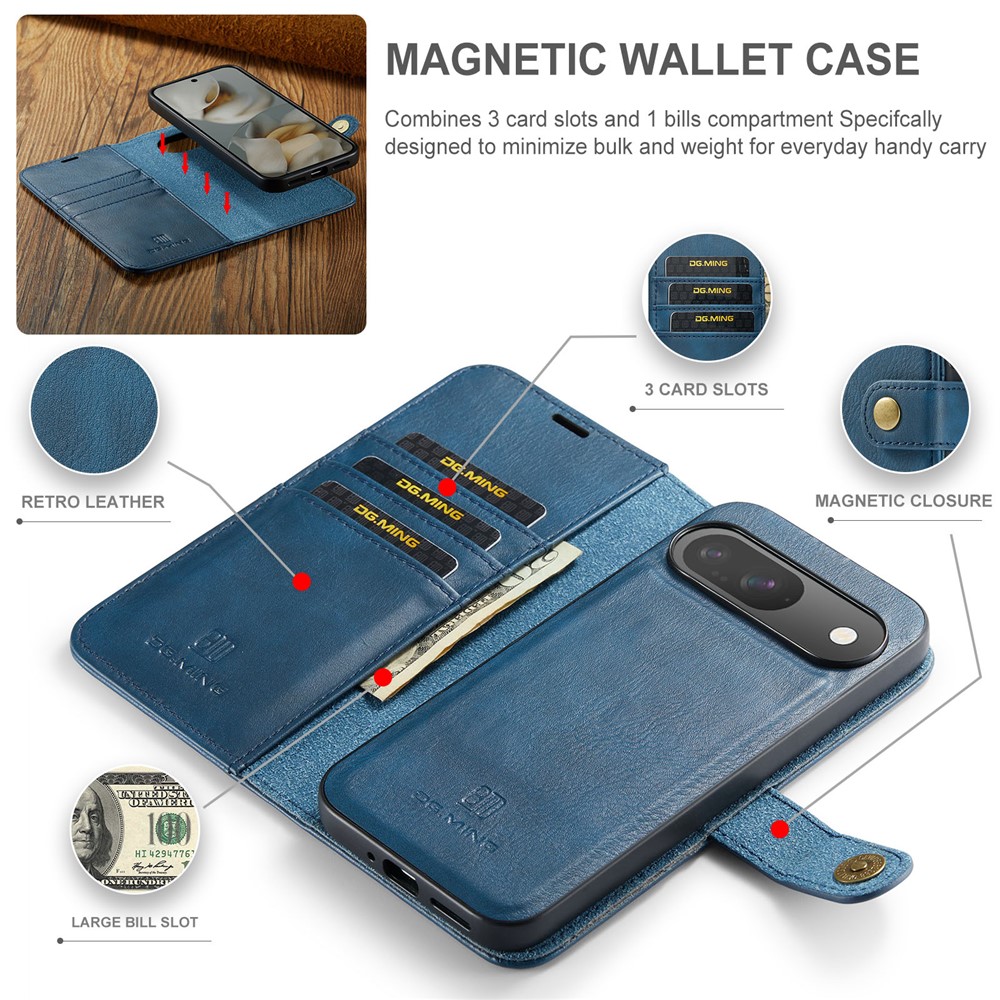 DG.MING DG.MING Google Pixel 10/10 Pro 2in1 Magnet Fodral / Skal Blå - Teknikhallen.se