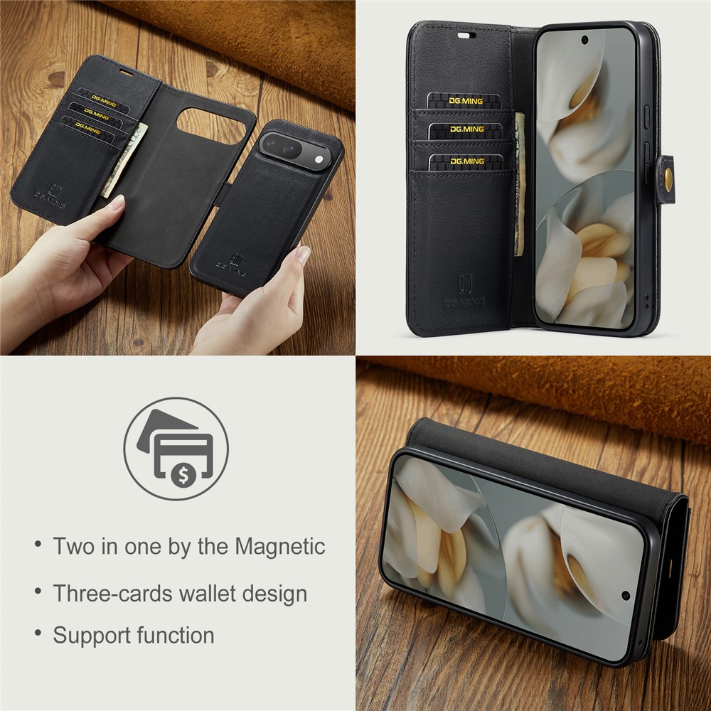 DG.MING DG.MING Google Pixel 10/10 Pro 2in1 Magnet Fodral / Skal Svart - Teknikhallen.se