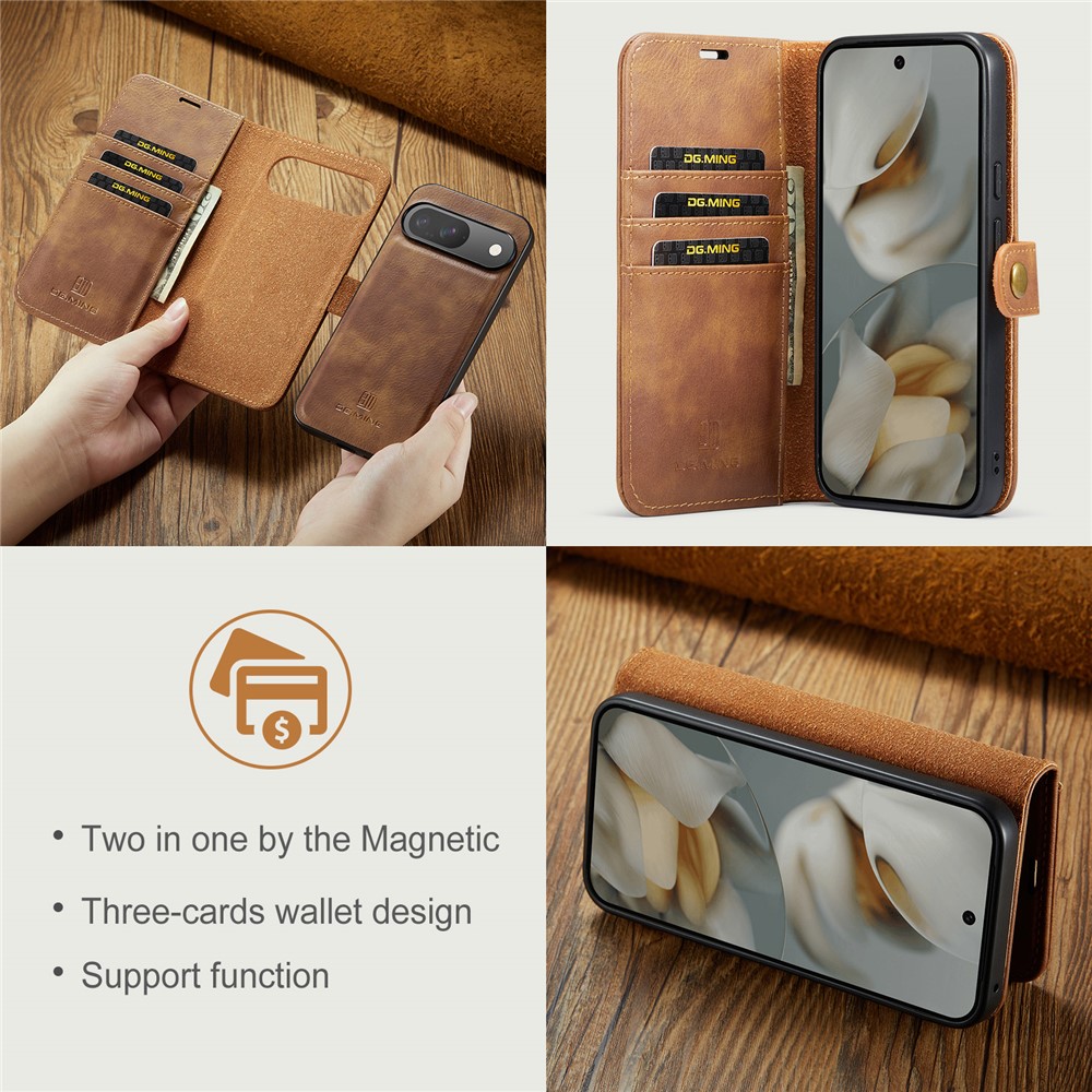 DG.MING DG.MING Google Pixel 10/10 Pro 2in1 Magnet Fodral / Skal Brun - Teknikhallen.se