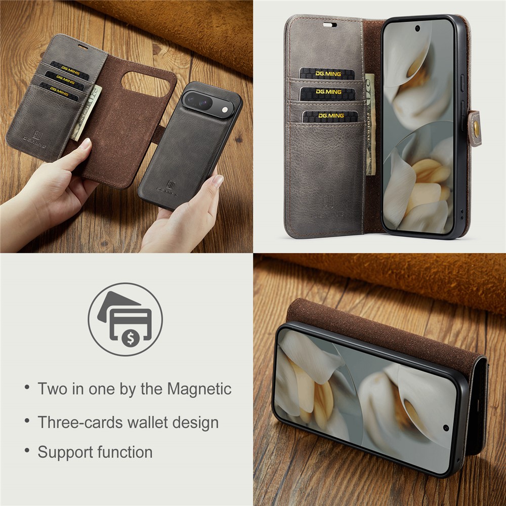 DG.MING DG.MING Google Pixel 10/10 Pro 2in1 Magnet Fodral / Skal Grå - Teknikhallen.se