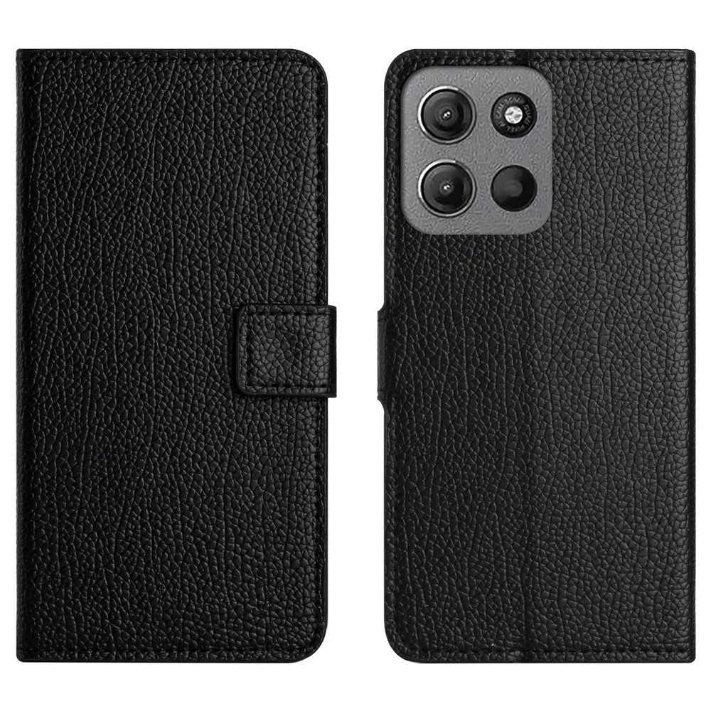 Motorola Moto G86 Power/G86 5G Fodral Litchi Läder Svart - Teknikhallen.se