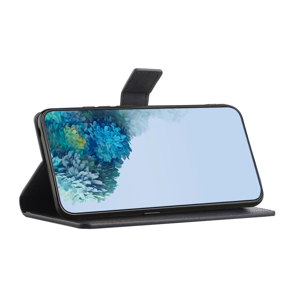  Motorola Moto G86 Power/G86 5G Fodral Litchi Läder Svart - Teknikhallen.se