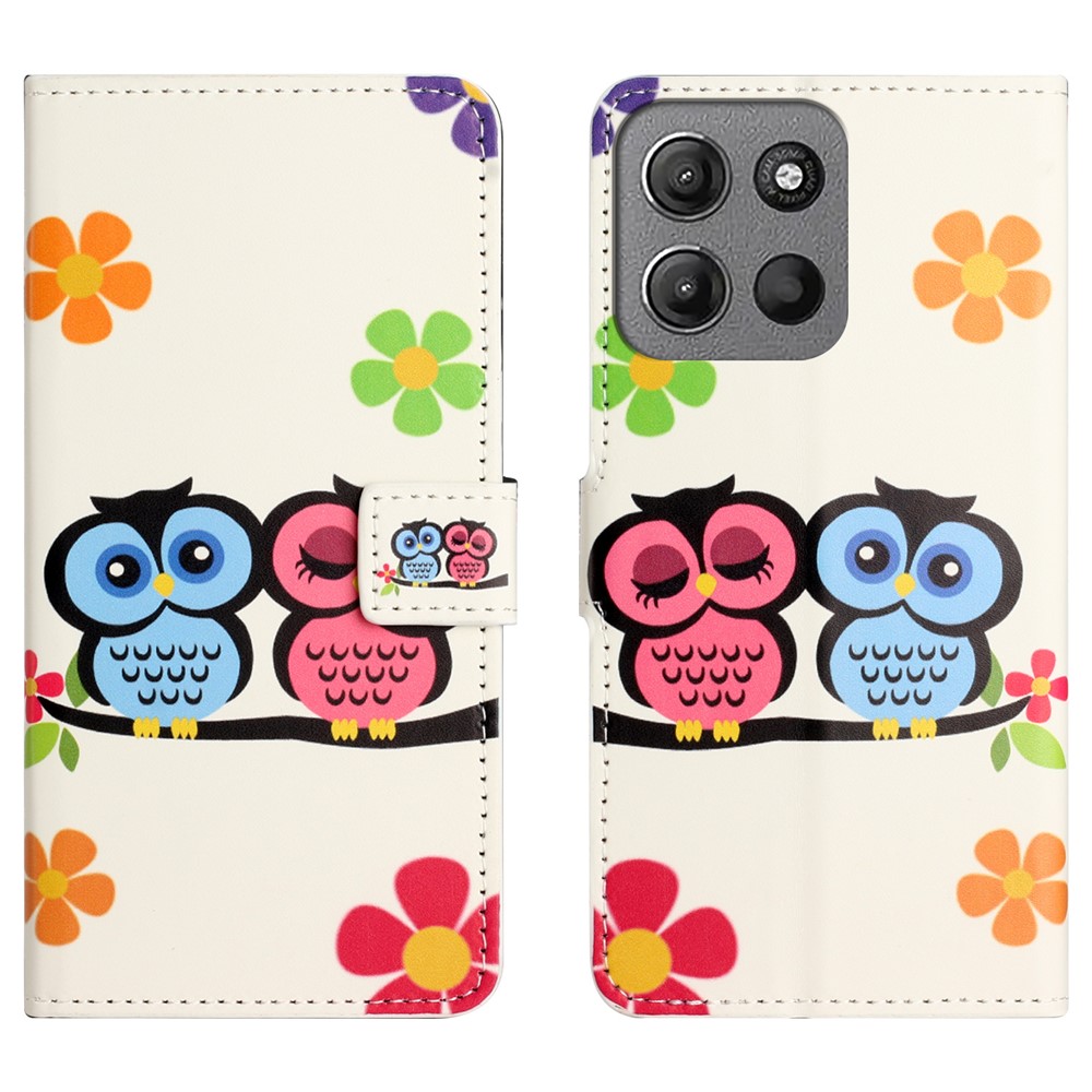  Motorola Moto G86 Power/G86 5G Fodral Med Tryck Ugglor - Teknikhallen.se