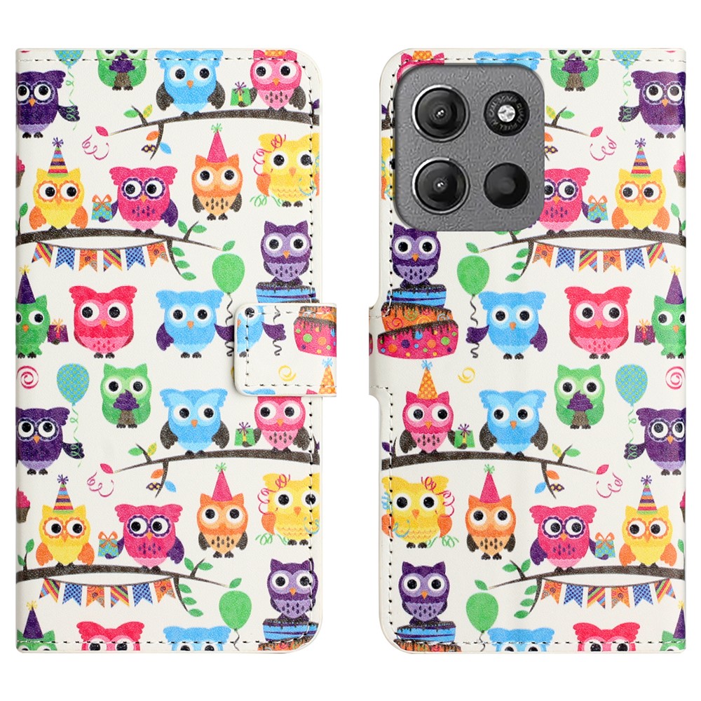  Motorola Moto G86 Power/G86 5G Fodral Med Tryck Ugglor - Teknikhallen.se