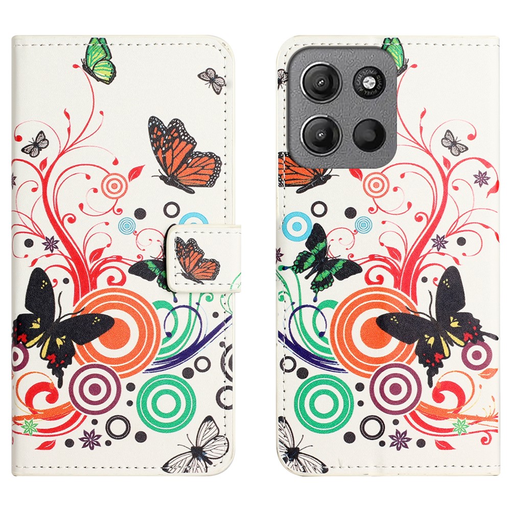  Motorola Moto G86 Power/G86 5G Fodral Med Tryck Fjärilar - Teknikhallen.se