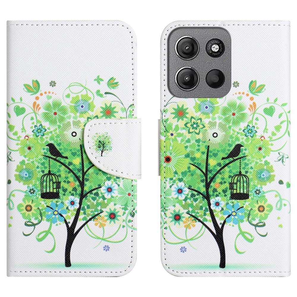  Motorola Moto G86 Power/G86 5G Fodral Läder Grönt Träd - Teknikhallen.se