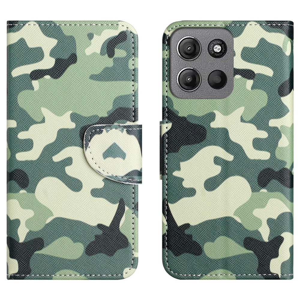  Motorola Moto G86 Power/G86 5G Fodral Läder Camouflage - Teknikhallen.se