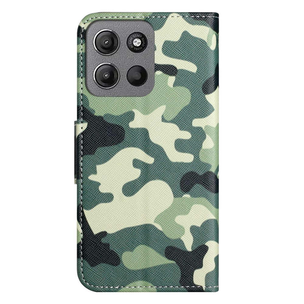  Motorola Moto G86 Power/G86 5G Fodral Läder Camouflage - Teknikhallen.se