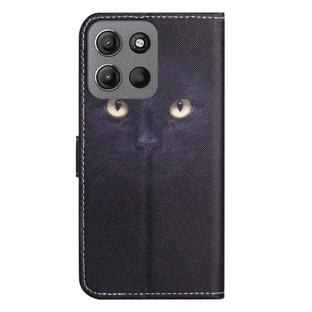  Motorola Moto G86 Power/G86 5G Fodral Läder Katt Ögon - Teknikhallen.se
