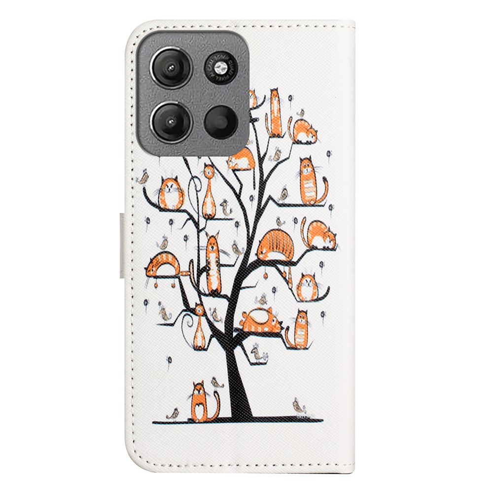  Motorola Moto G86 Power/G86 5G Fodral Läder Katt Träd - Teknikhallen.se