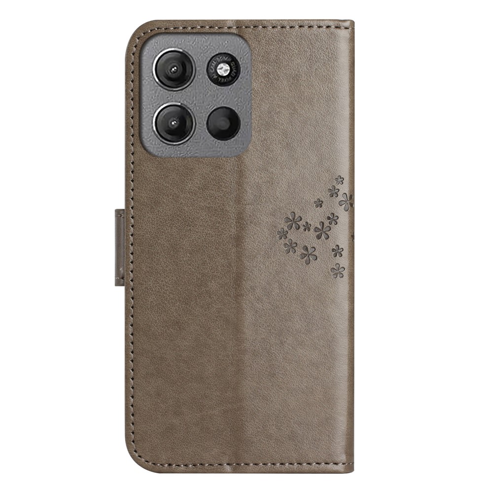  Motorola Moto G86 Power/G86 5G Fodral Träd Tryck Grå - Teknikhallen.se
