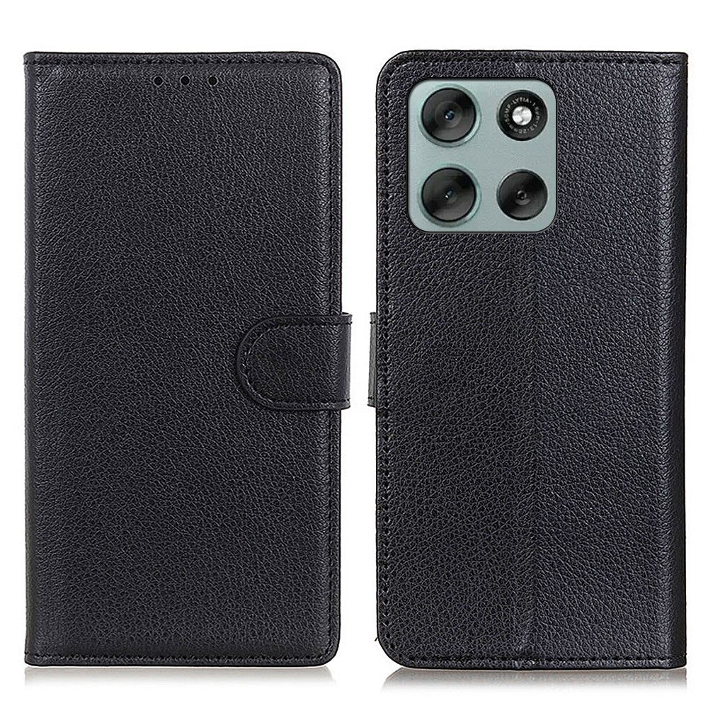  Motorola Moto G56 5G Fodral Litchi Läder Svart - Teknikhallen.se