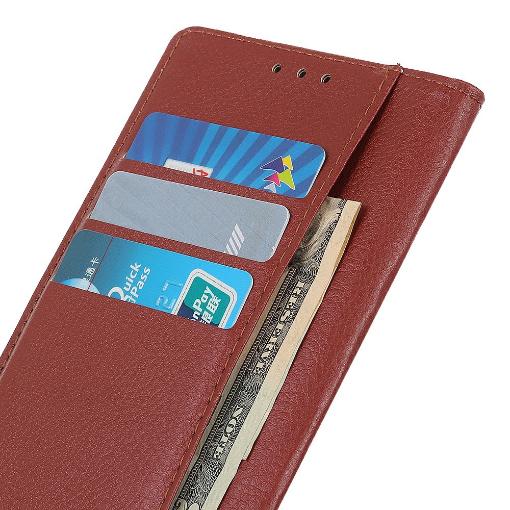  Motorola Moto G56 5G Fodral Litchi Läder Brun - Teknikhallen.se