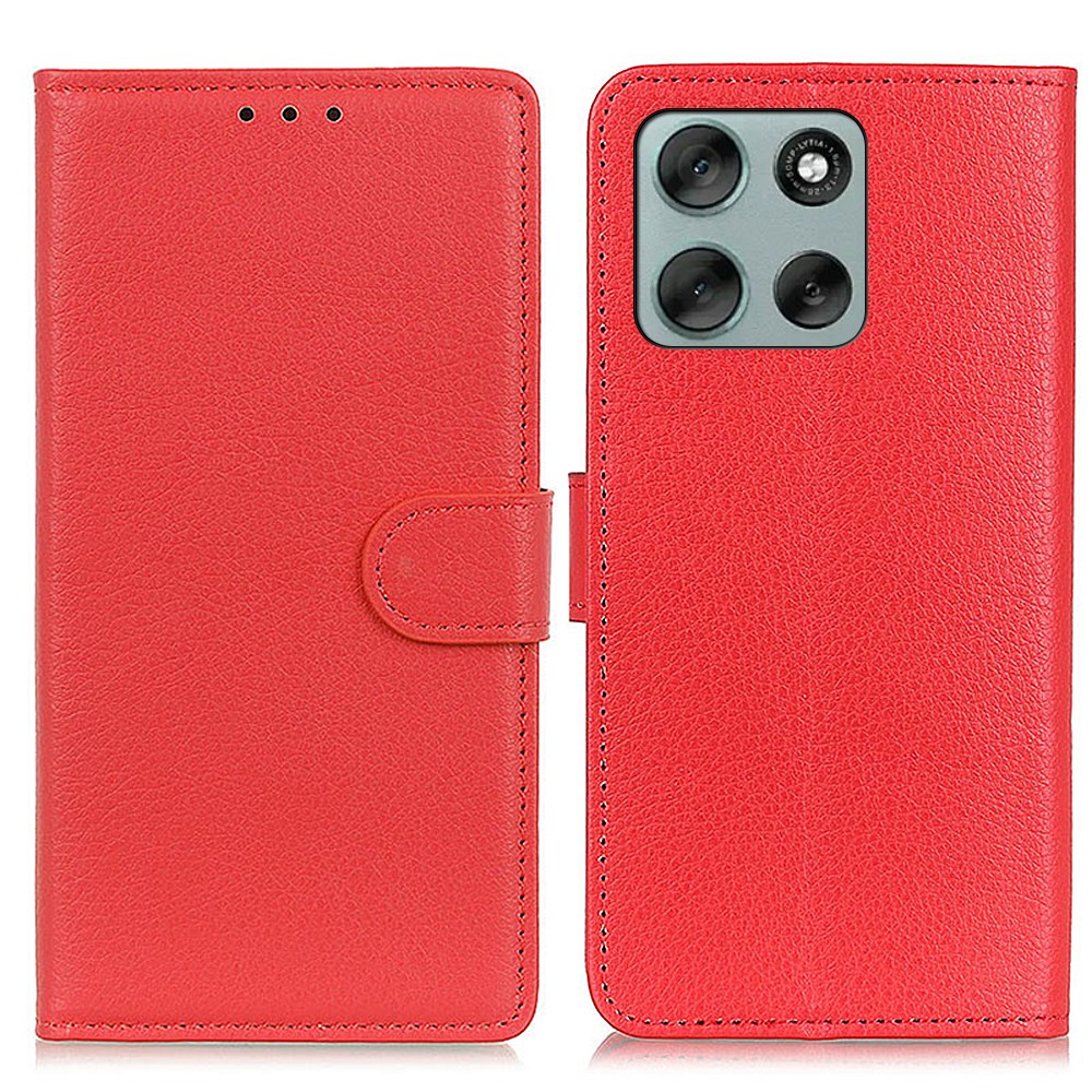  Motorola Moto G56 5G Fodral Litchi Läder Röd - Teknikhallen.se